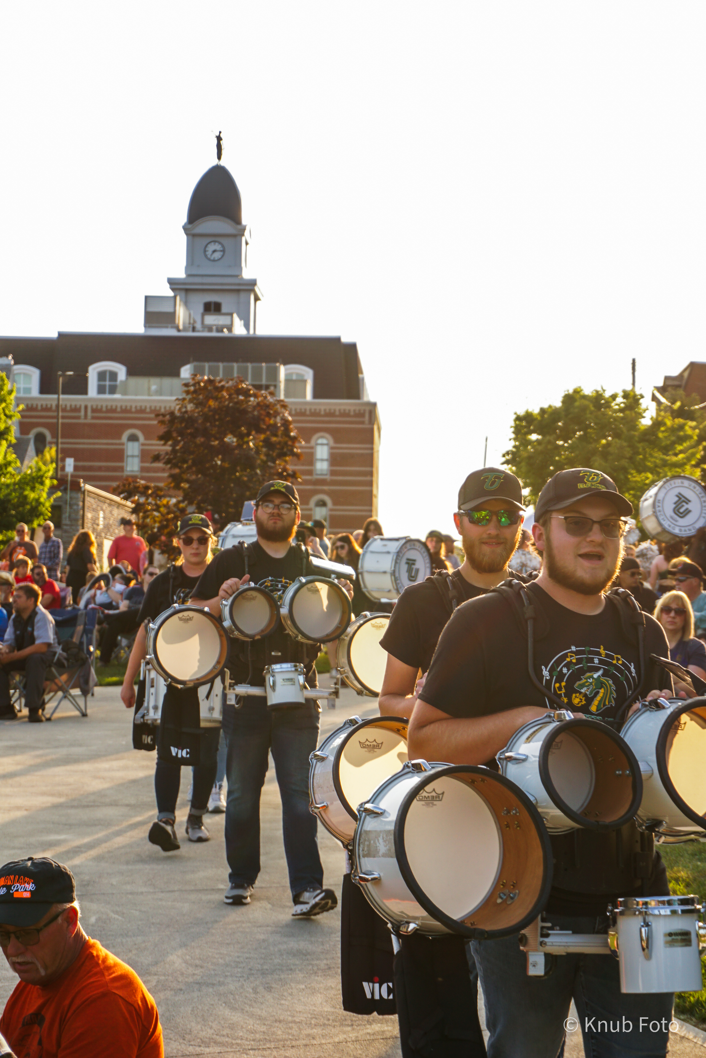 Members of the 2024 Tiffin University Marching Band participating in the Band Bash