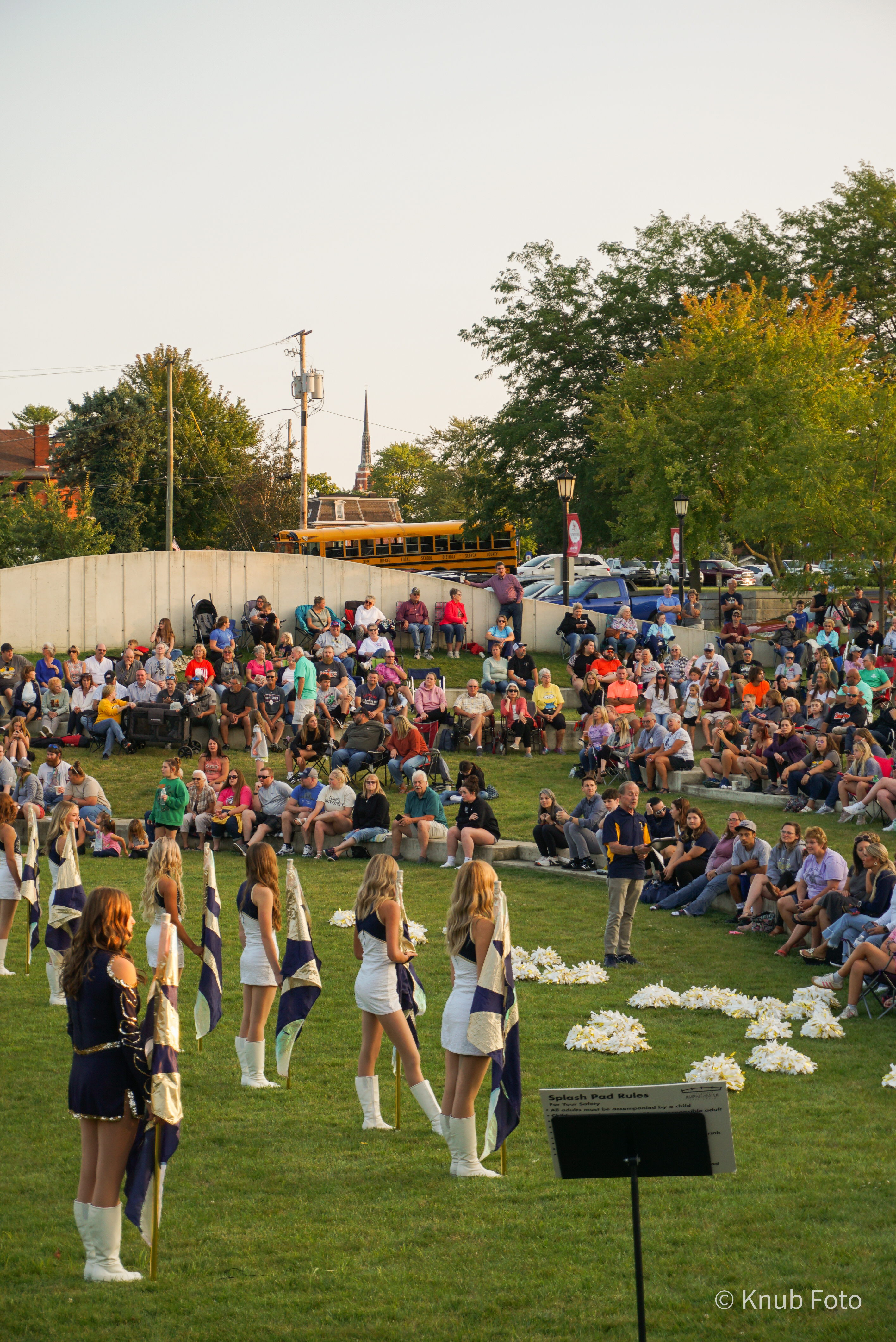 Members of the 2024 Tiffin-Columbian Color Guard participating in the Band Bash