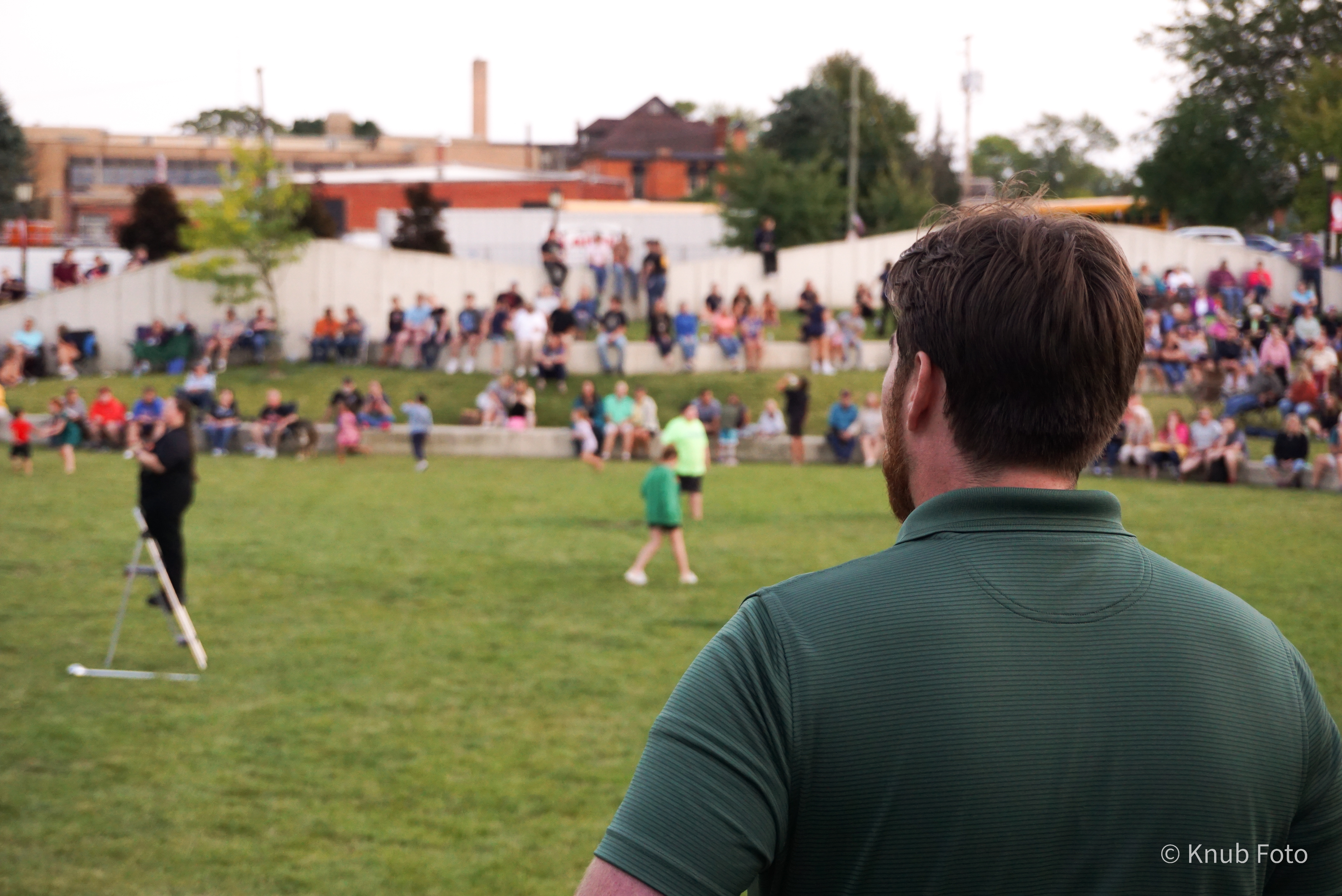 A friend of mine watching his fiancé direct the Heidelberg University Marching Band.